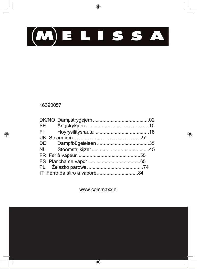 Page 1 of the manual User Manual Melissa 16390057