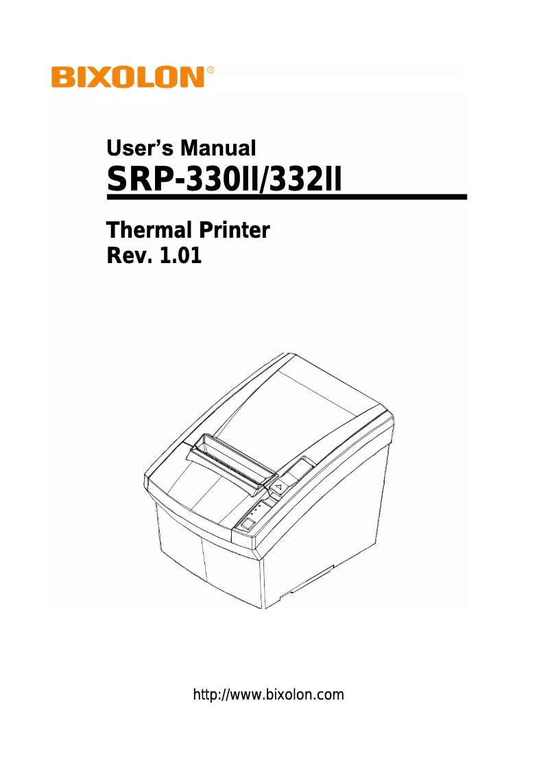 Page 1 of the manual User Manual Bixolon SRP-332II