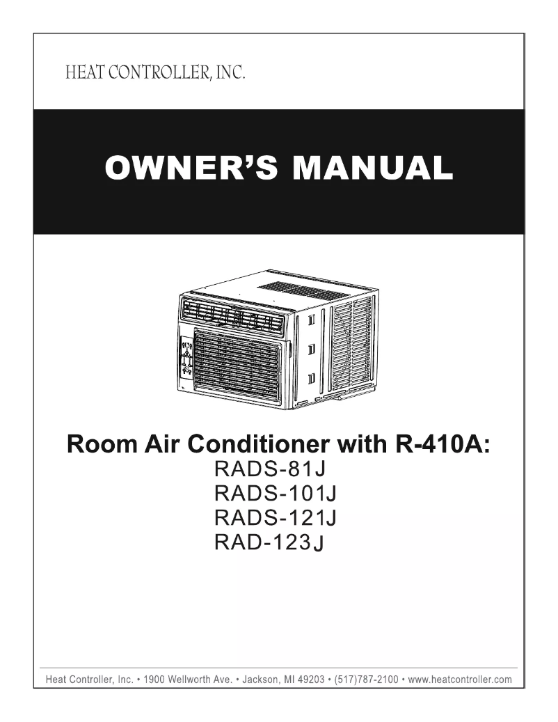 Page 1 of the manual User Manual Heat Controller RADS-101J