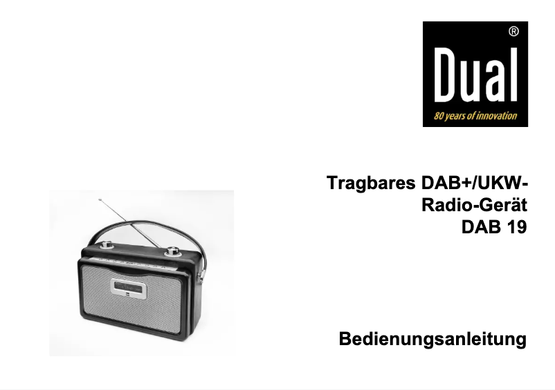 First page image of the manual for DAB 19