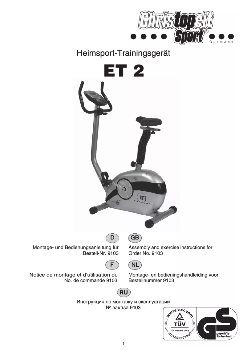 Page 1 of the manual User Manual Christopeit ET 2