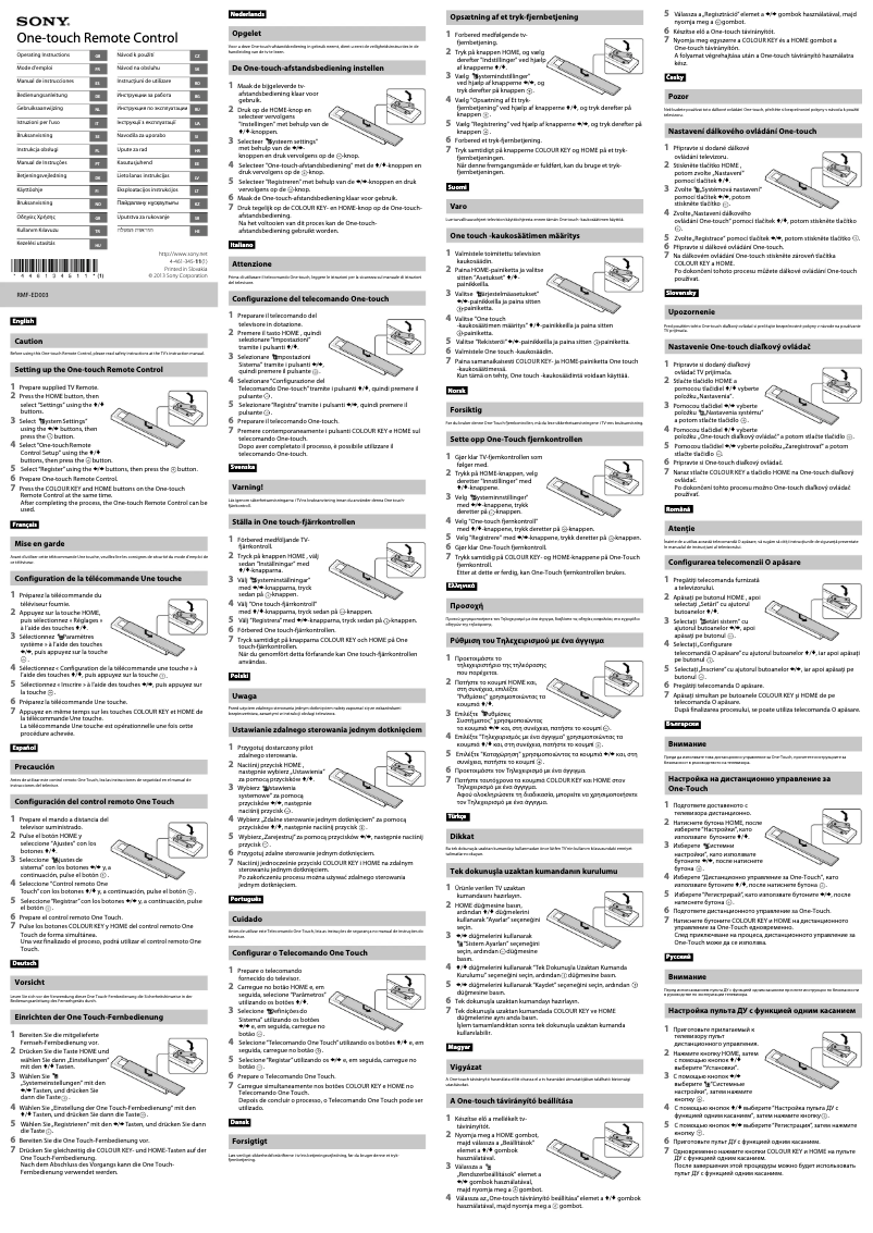Page 1 of the manual User Manual Sony Bravia KD-55X9004A