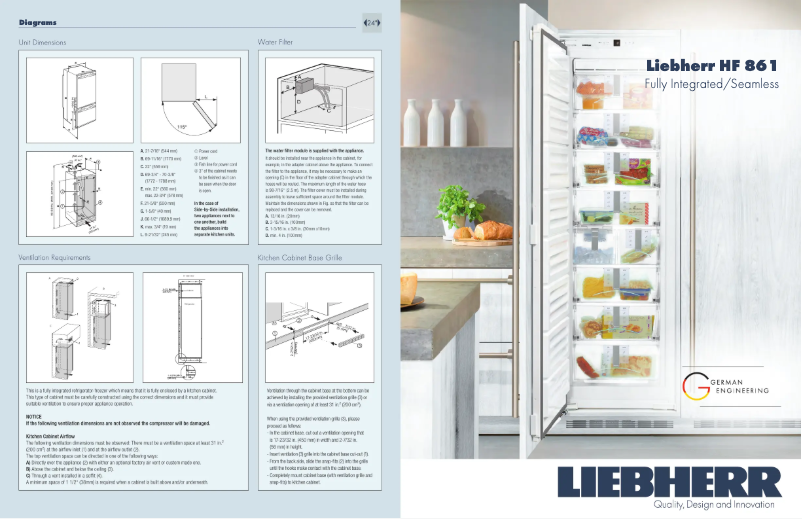 Page 1 of the manual Technical Sheet Liebherr HF861