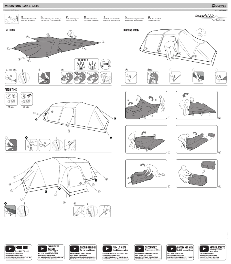 Page 1 of the manual Installation Guide Outwell Mountain Lake 5ATC