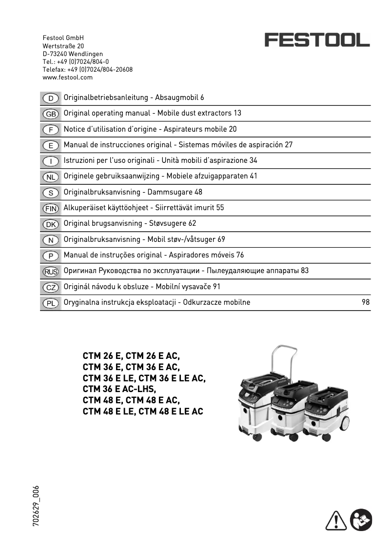 Image de la première page du manuel de l'appareil CTM 48 E AC