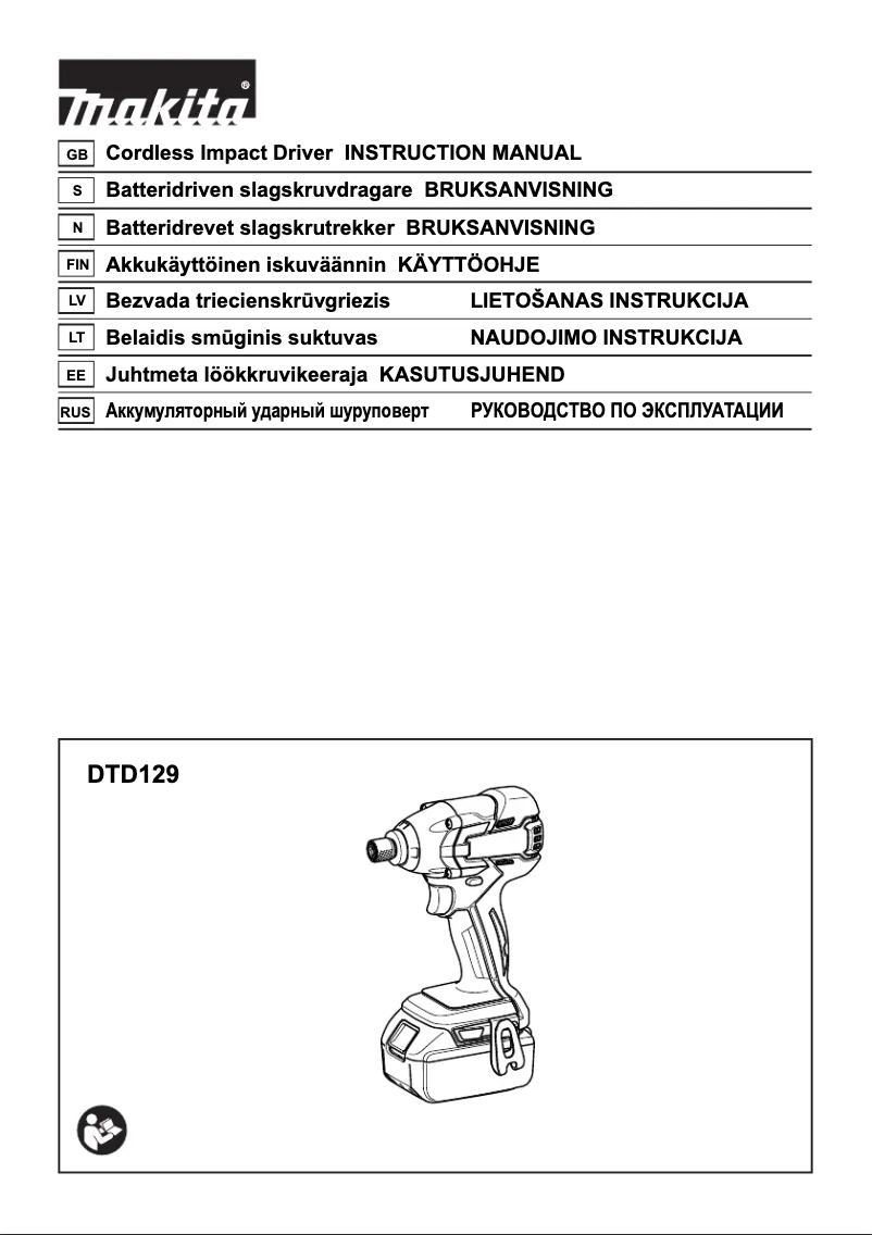 Page 1 of the manual User Manual Makita DTD129RMJ