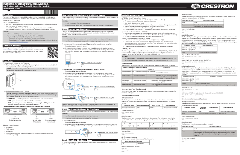 Image de la première page du manuel de l'appareil ZUMMESH-AVBRIDGE-I