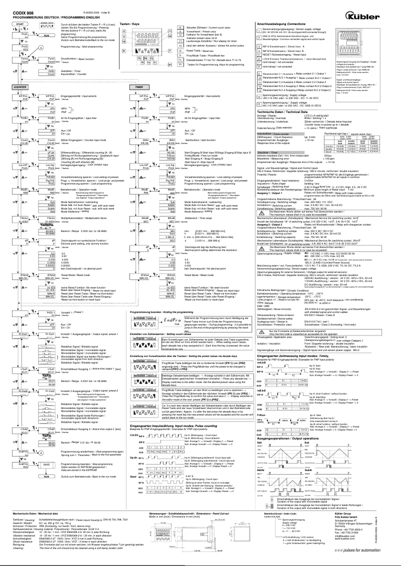 First page image of the manual for Codix 908