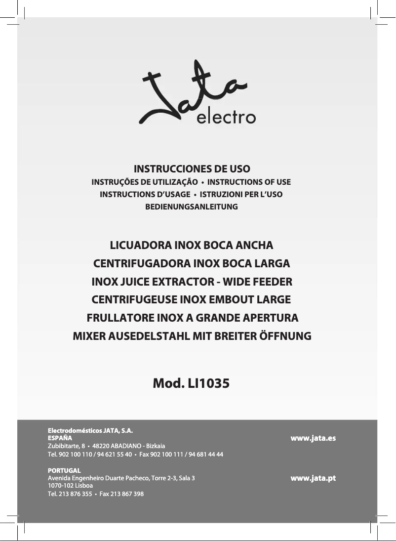 Page 1 of the manual User Manual Jata LI1035