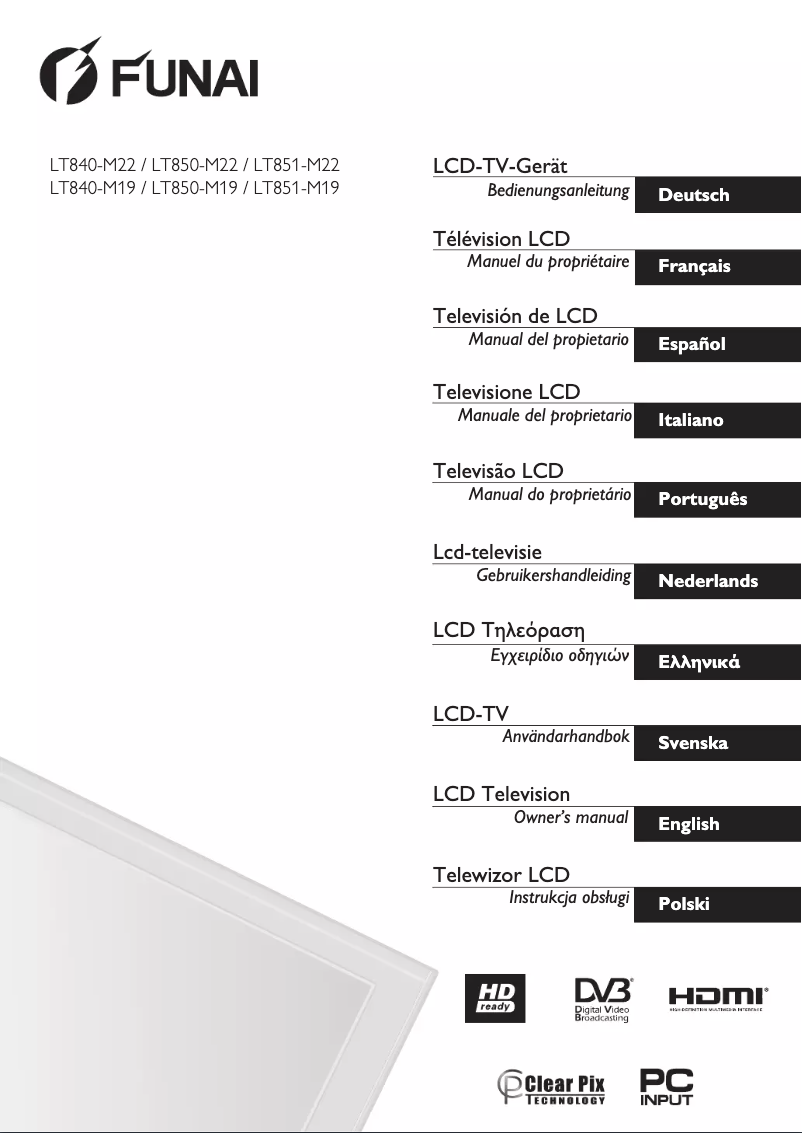 Page 1 de la notice Manuel utilisateur Funai LT850-M19