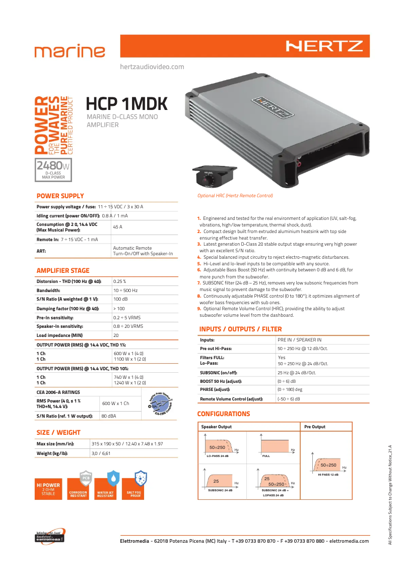 Image de la première page du manuel de l'appareil HCP 1MDK