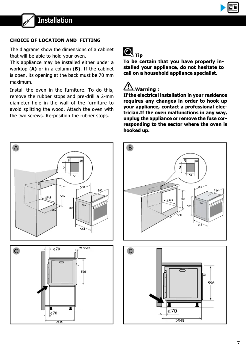First page image of the manual for BOP7537LX