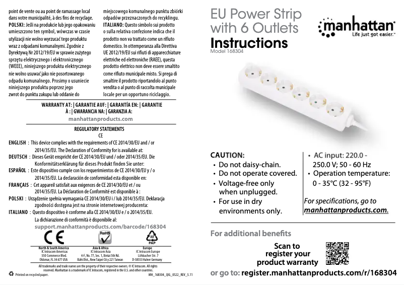 First page image of the manual for 168304