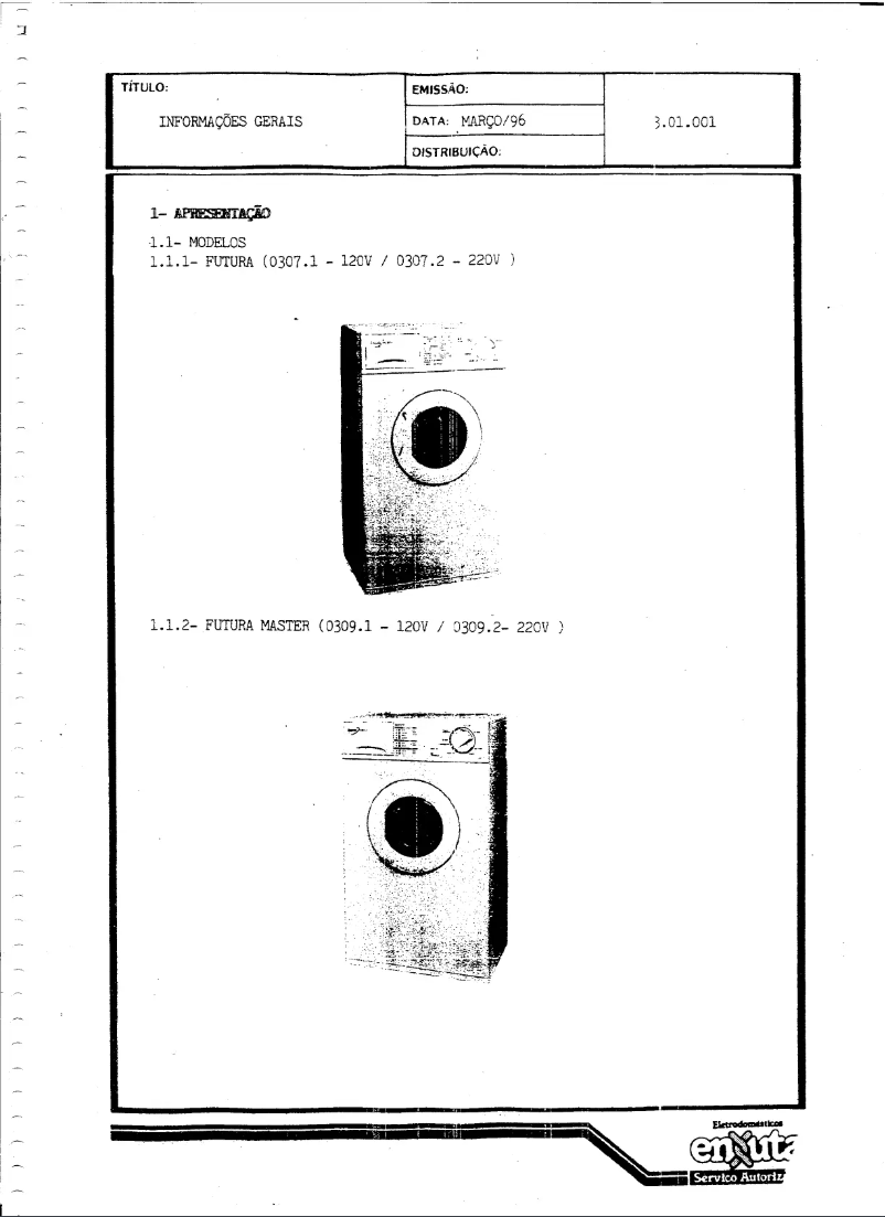 First page image of the manual for Futura