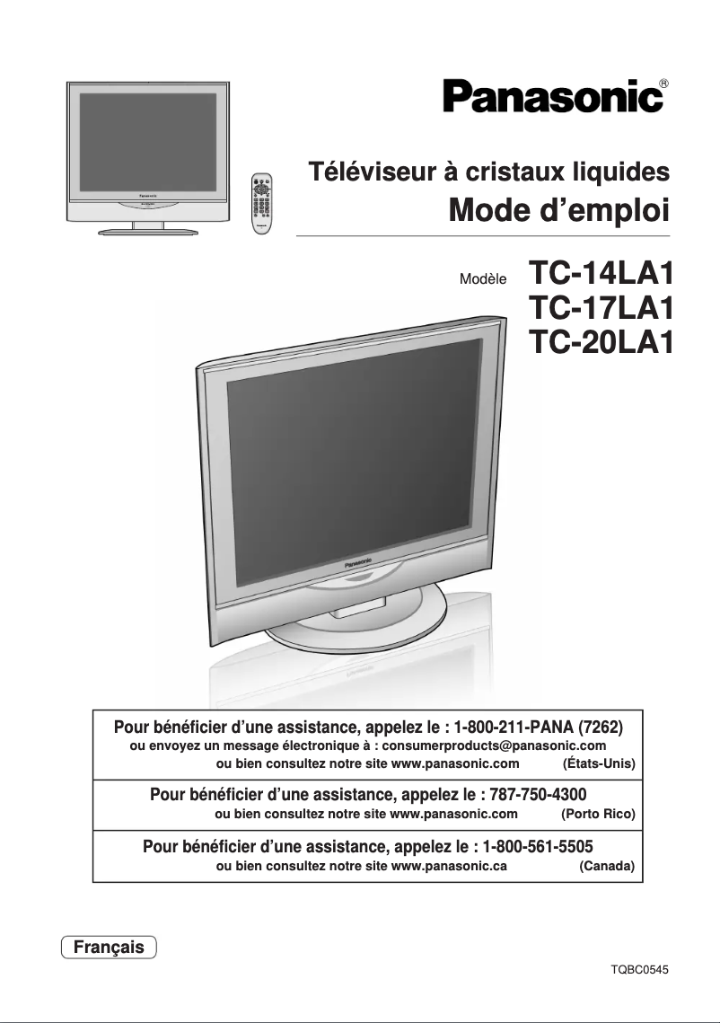 Page 1 of the manual User Manual Panasonic TC-20LA1