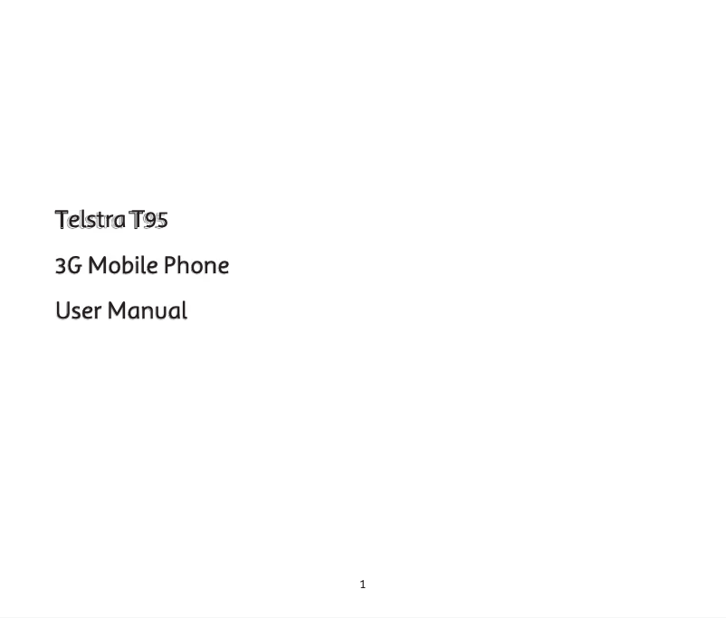 First page image of the manual for Telstra T95