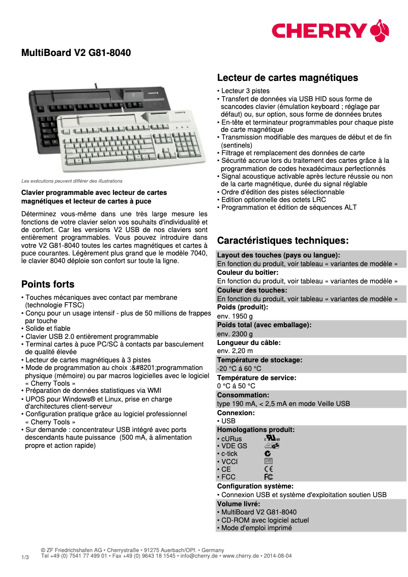 First page image of the manual for MultiBoard V2 G81-8040