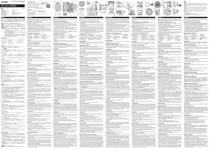 Page 1 of the manual User Manual Sigma 14mm F1.4 DG DN
