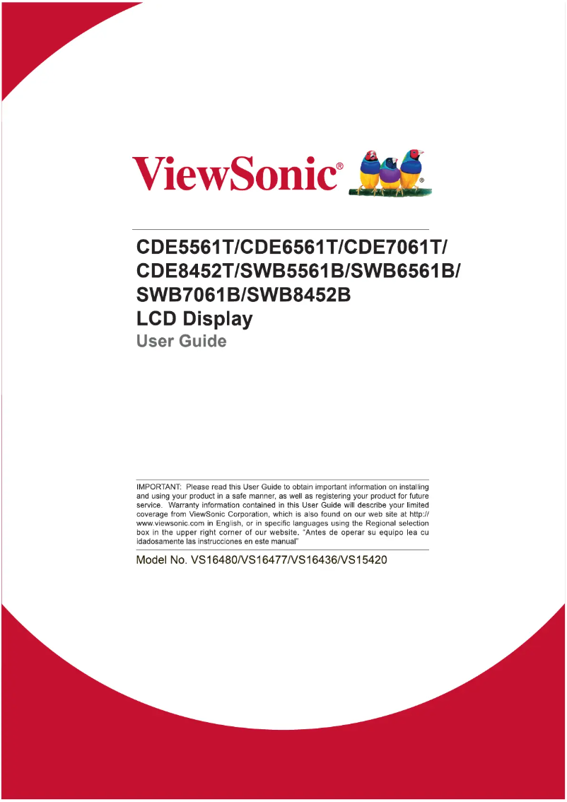 Page 1 of the manual User Manual Viewsonic CDE6561T