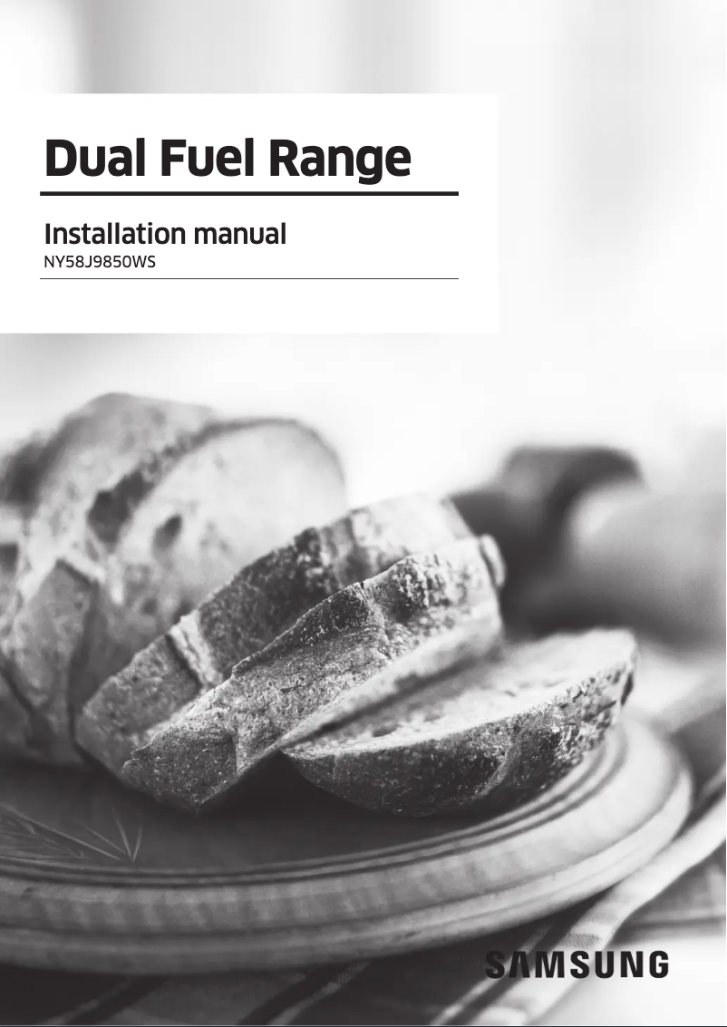 First page image of the manual for NY58J9850WS/AA