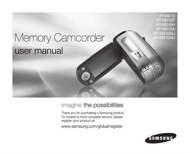 Page 1 of the manual User Manual Samsung VP-MX10H