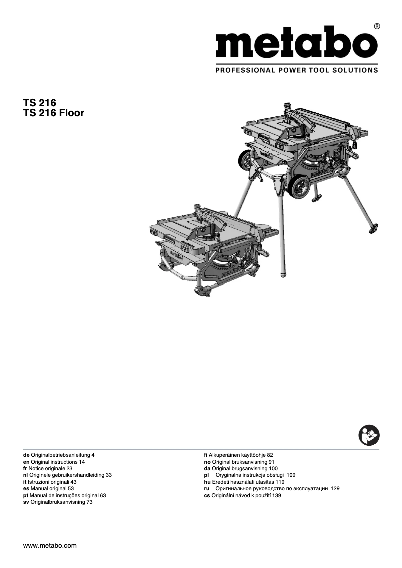 First page image of the manual for TS 216 Floor