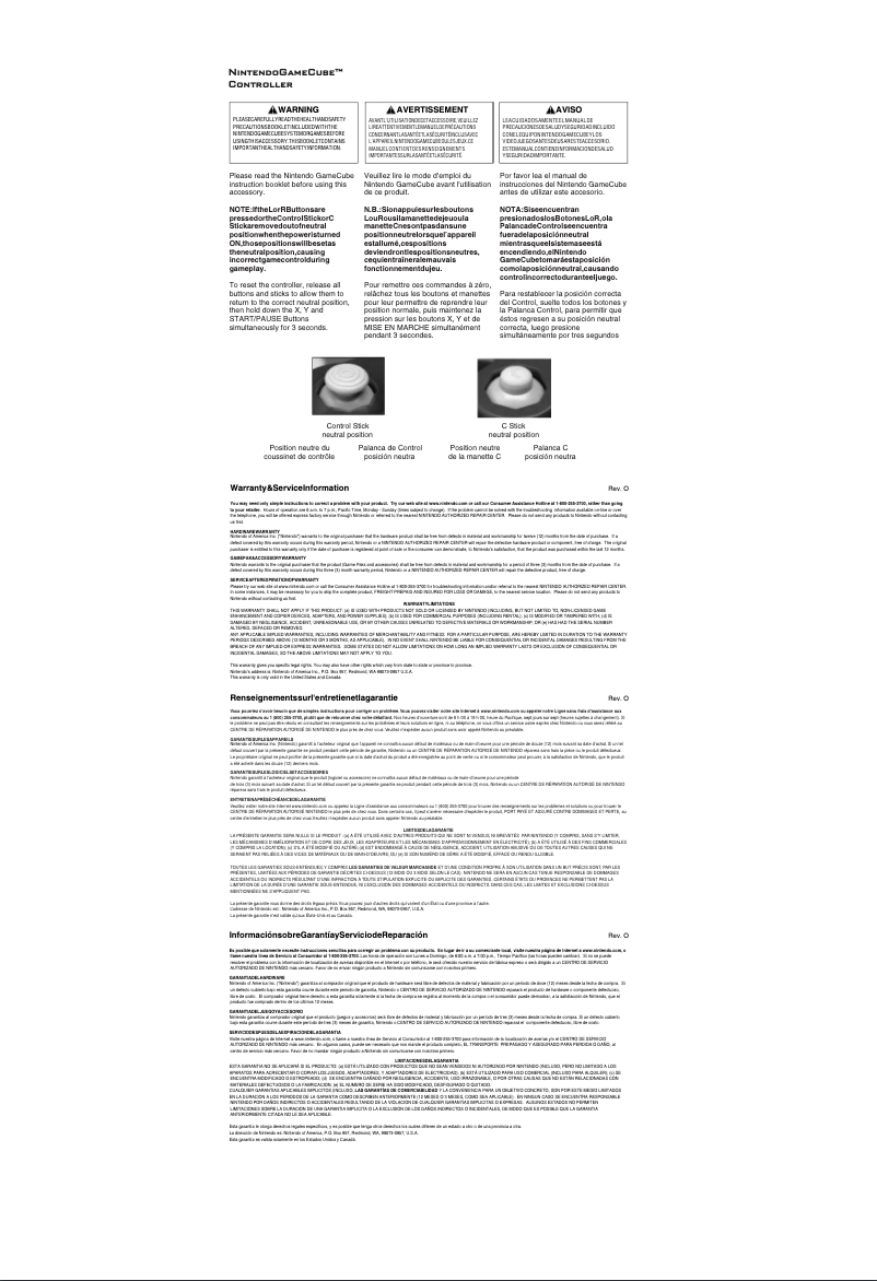 Image de la première page du manuel de l'appareil Gamecube Controller (Switch)