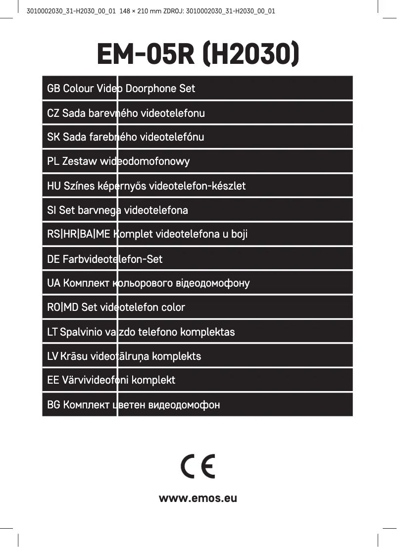 First page image of the manual for H2030