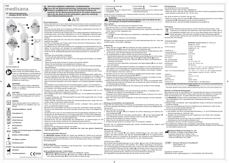 Page 1 of the manual User Manual Medisana IN 530