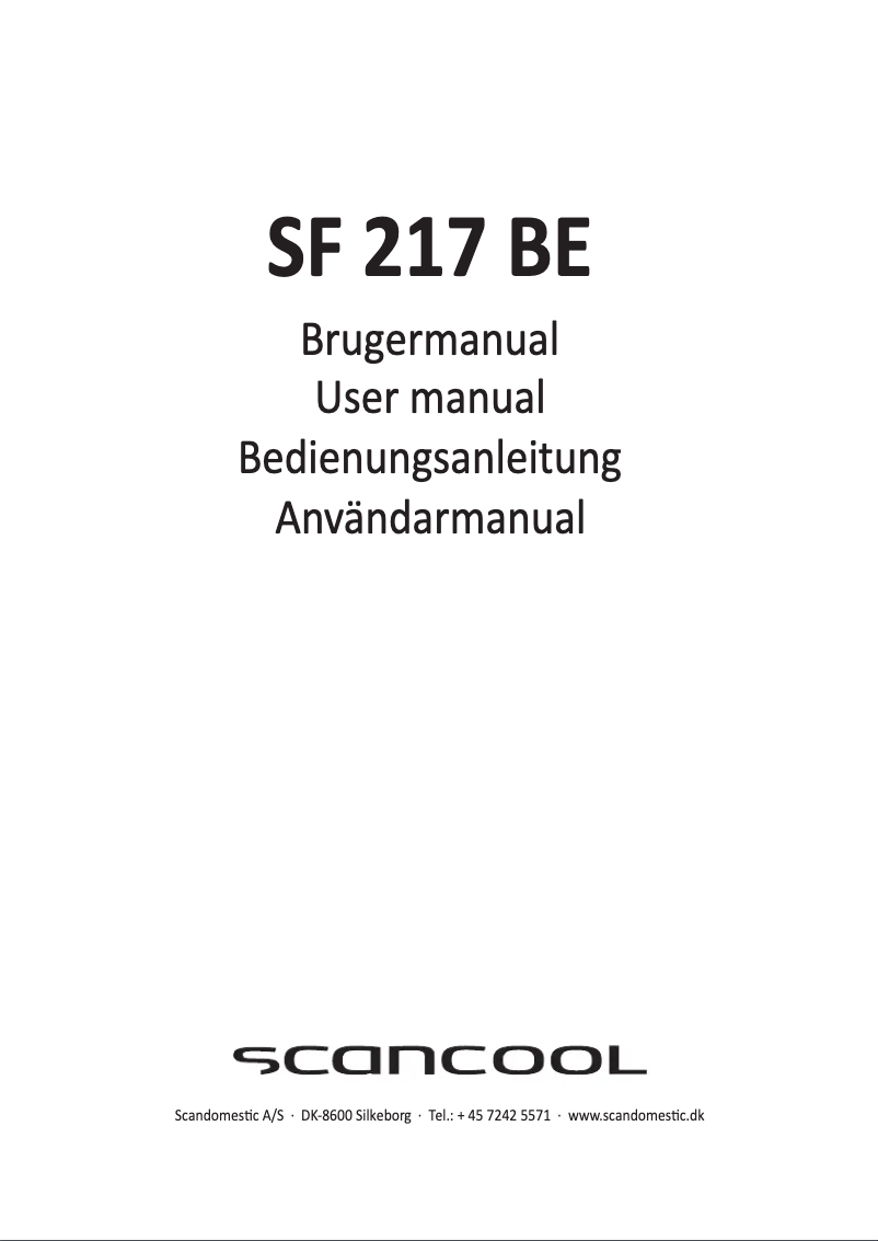 Page 1 of the manual User Manual Scancool SF 217 BE