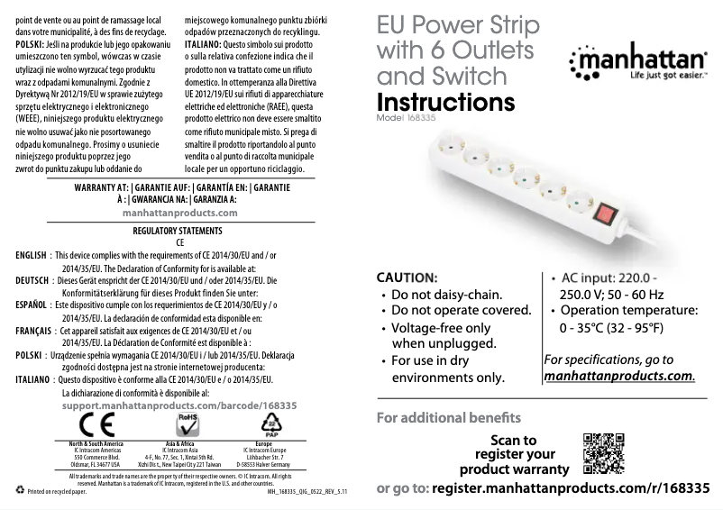 First page image of the manual for 168335