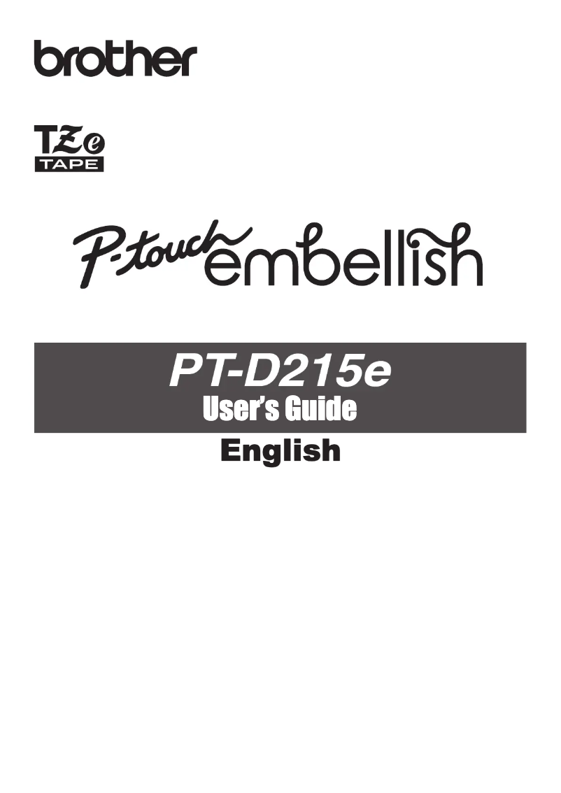 First page image of the manual for P-touch Embellish PT-D215e