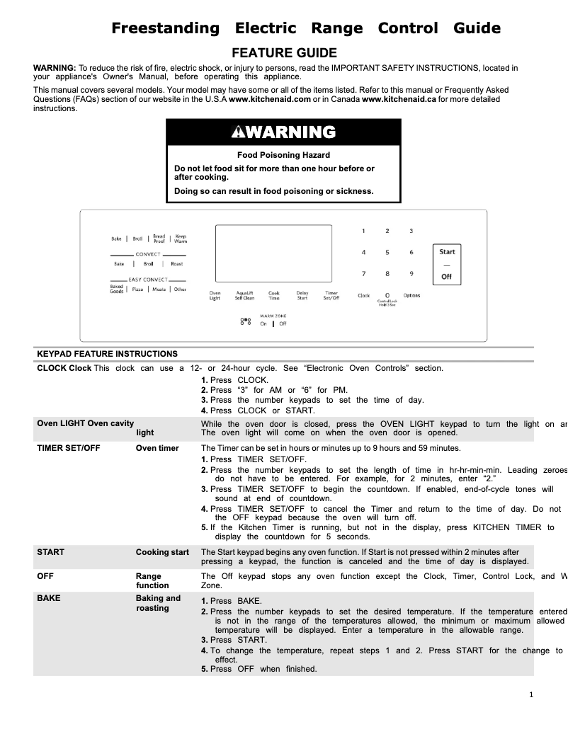 Page 1 of the manual User Manual KitchenAid KFEG500EBL