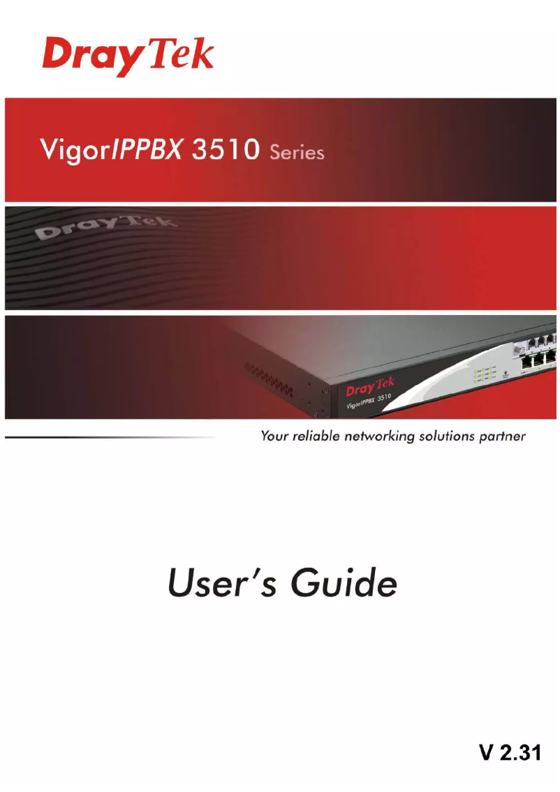 Page 1 of the manual User Manual Draytek VigorIPPBX 3510