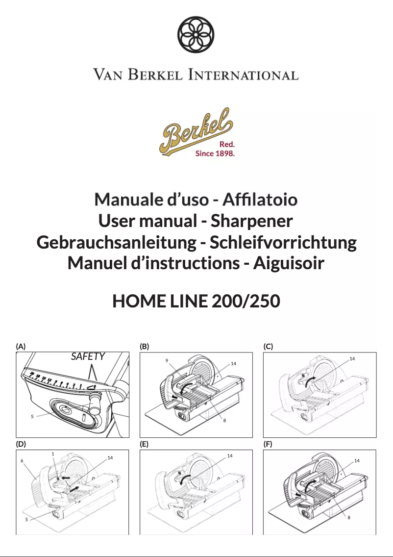 Page 1 of the manual User Manual Berkel Home Line 200/250