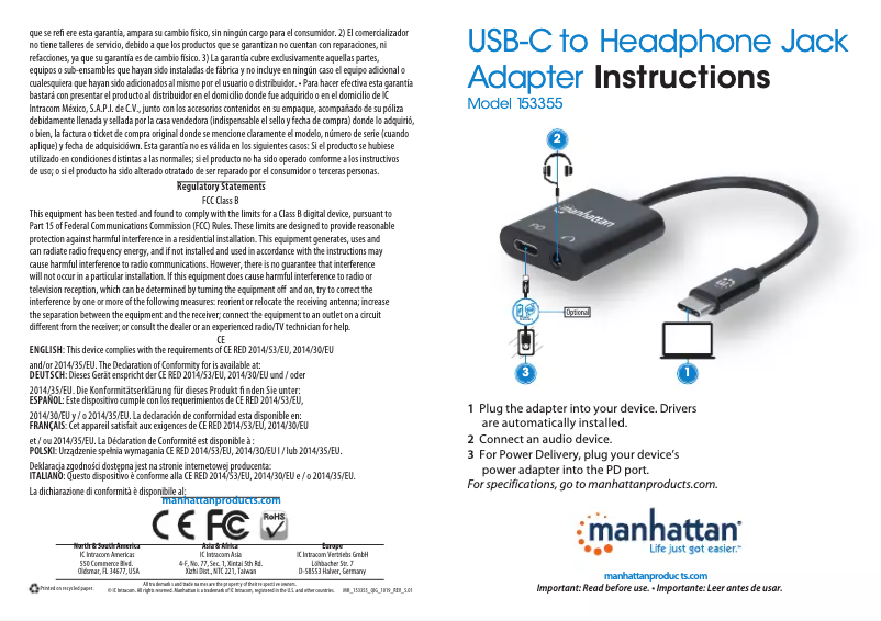 First page image of the manual for 153355