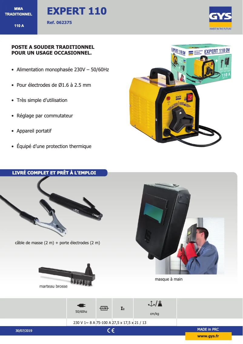 First page image of the manual for Expert 110