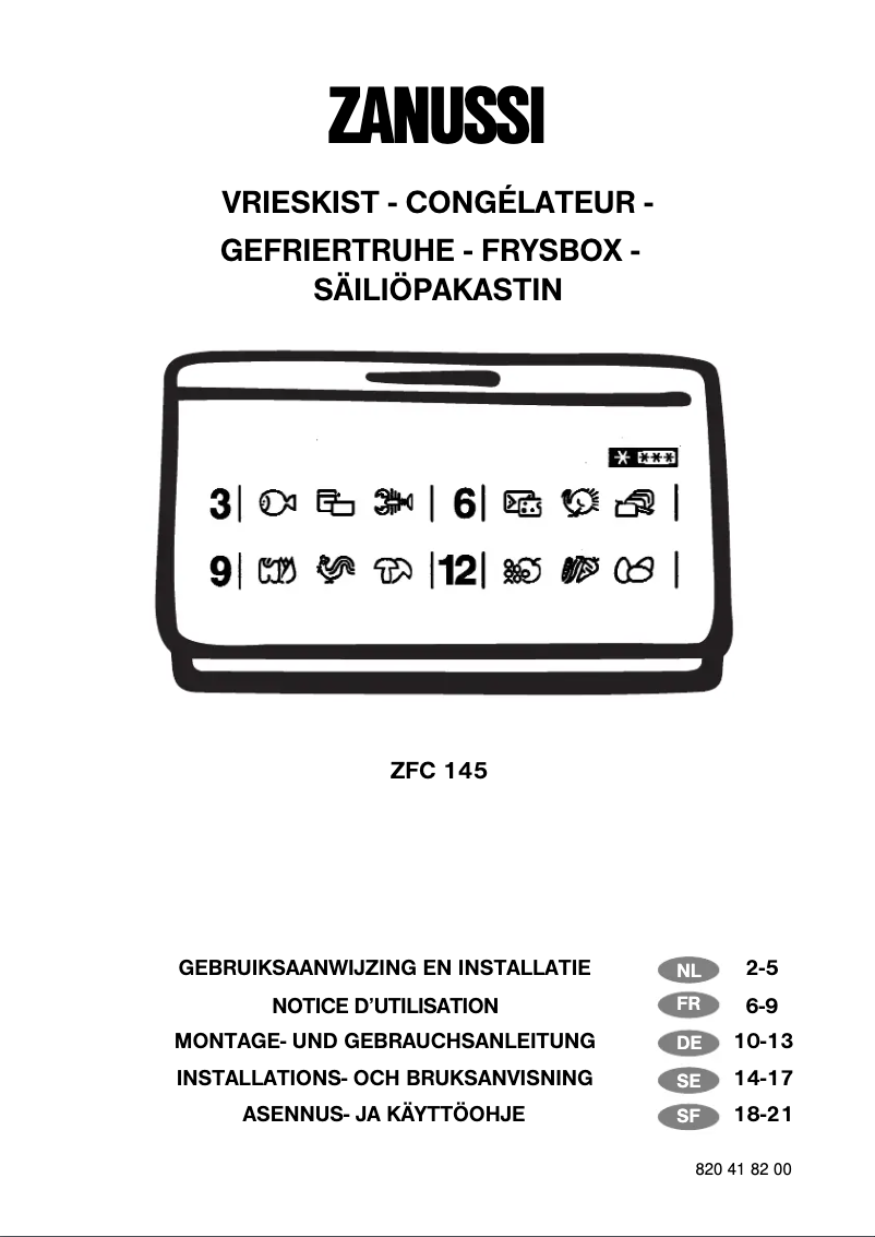 Page 1 of the manual User Manual Zanussi ZFC 145