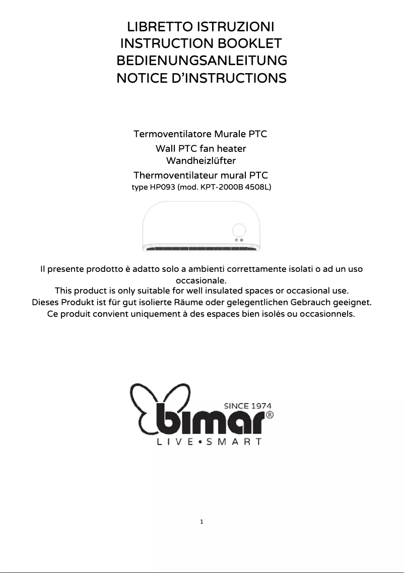 Page 1 of the manual User Manual Bimar HP093