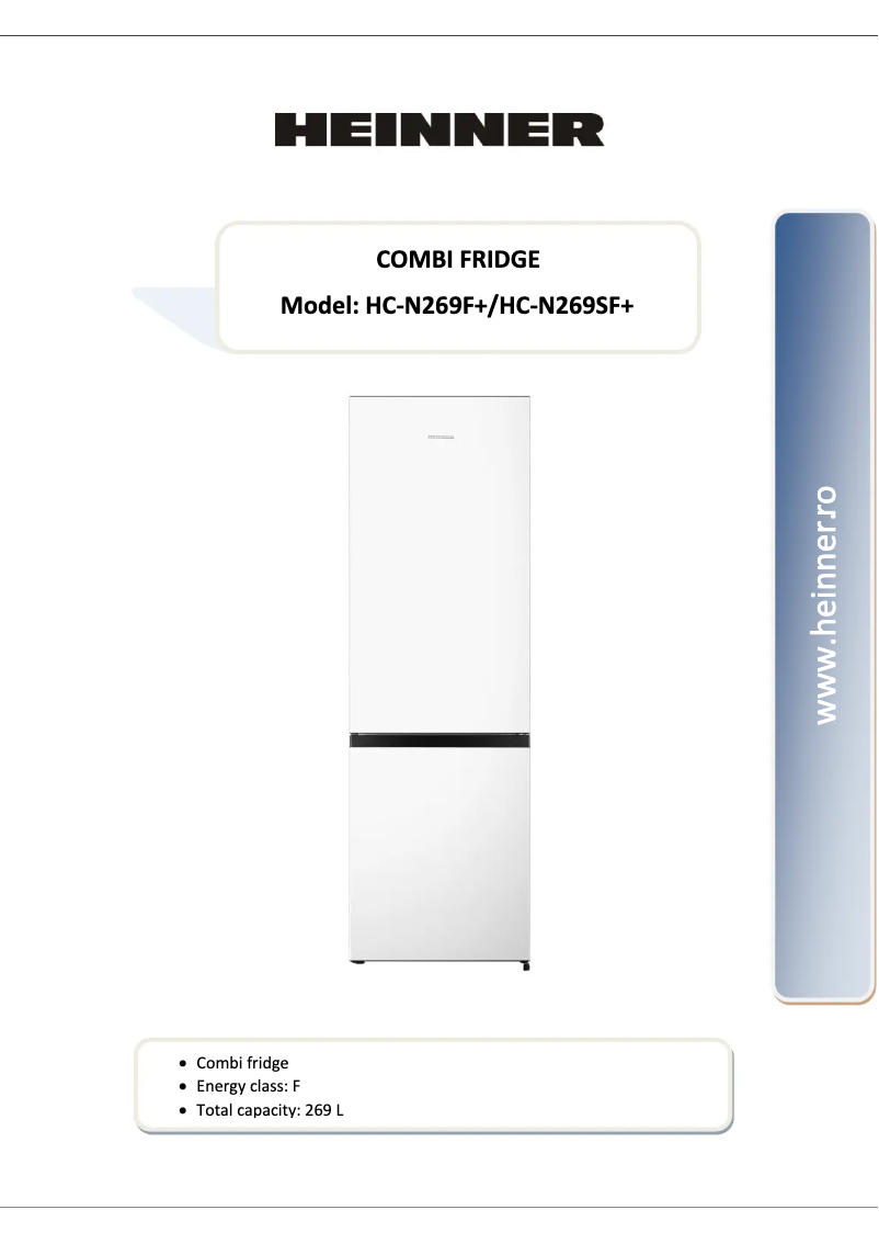First page image of the manual for HC-N269F+