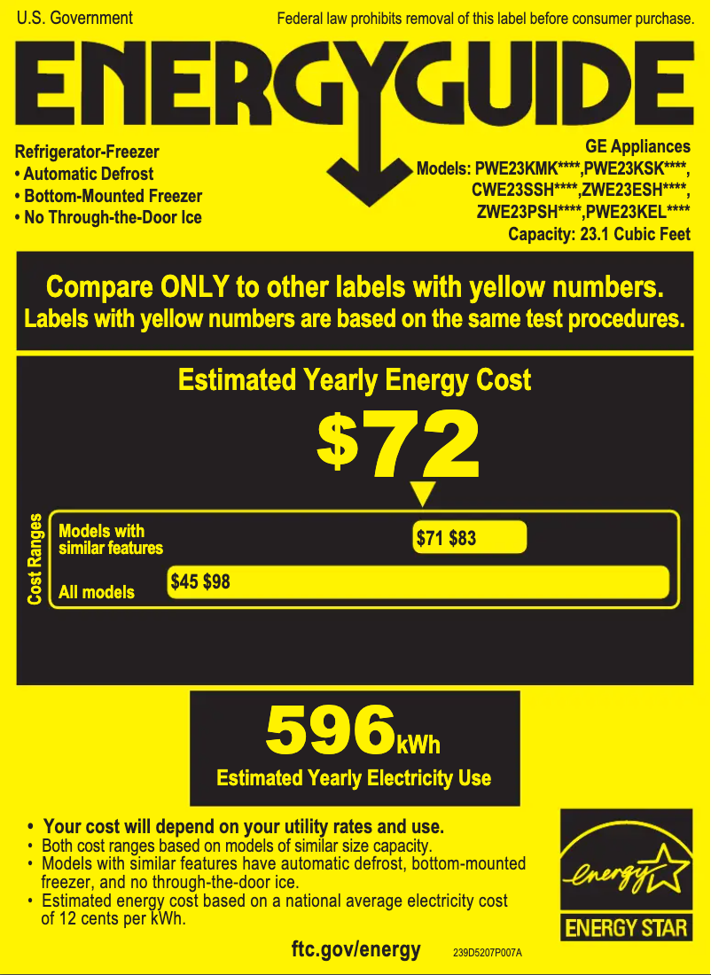 First page image of the manual for Café CWE23SSHSS