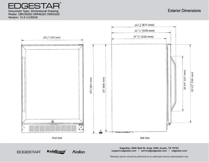 First page image of the manual for CWR462DZ
