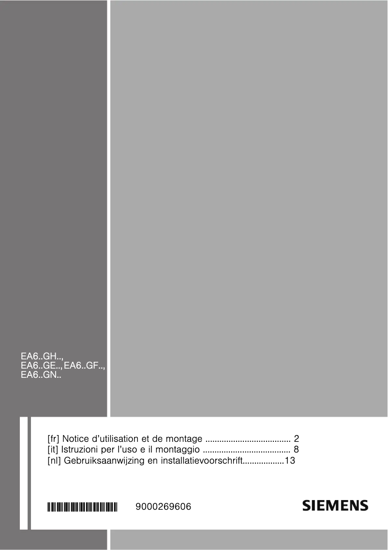 First page image of the manual for EA645GN11