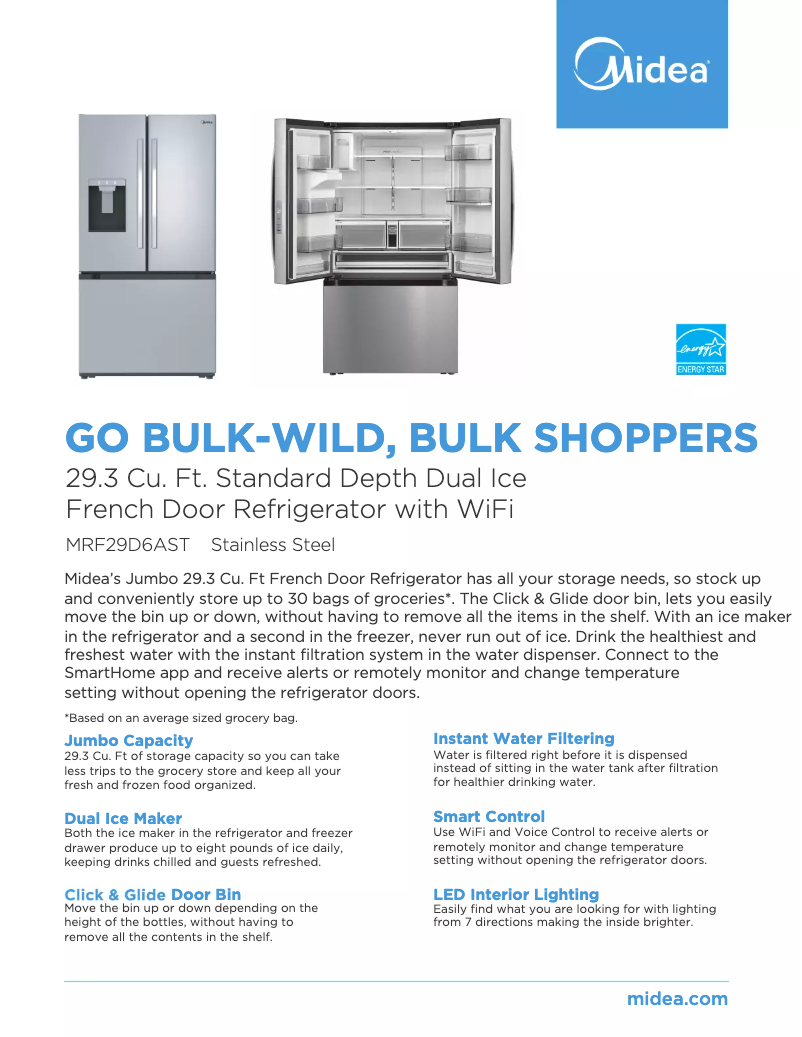 First page image of the manual for MRF29D6AST