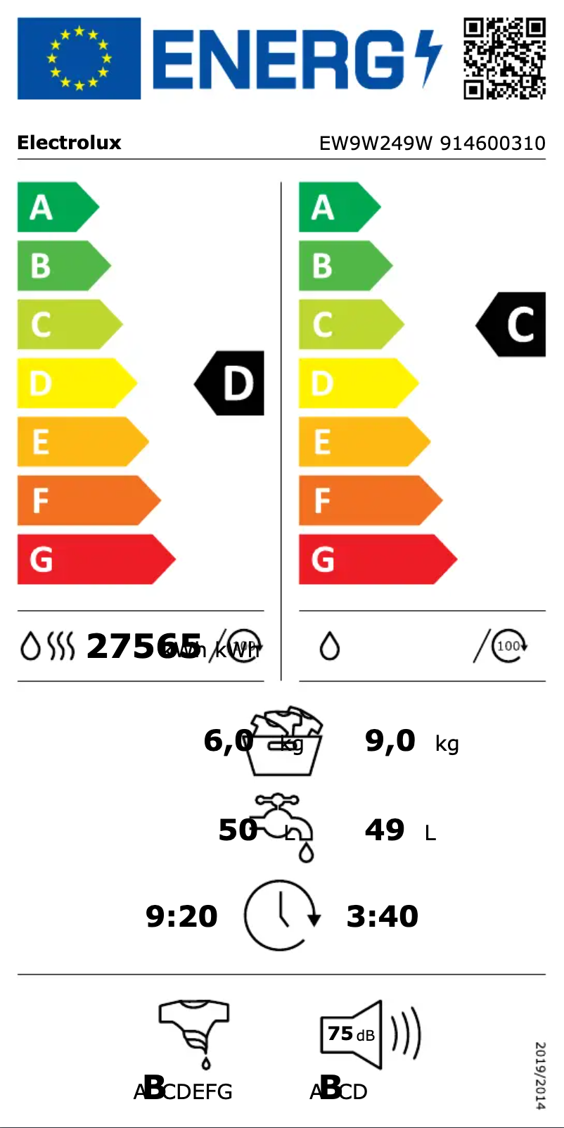 First page image of the manual for EW9W249W