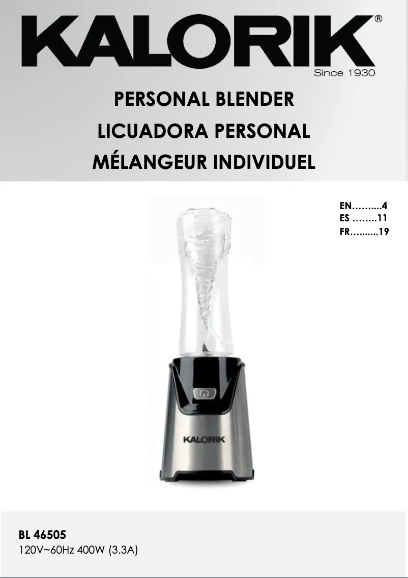 First page image of the manual for BL 46505