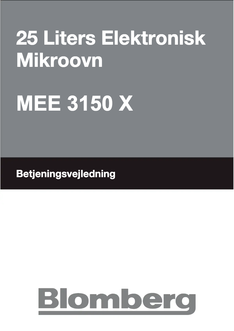 First page image of the manual for MEE 3150