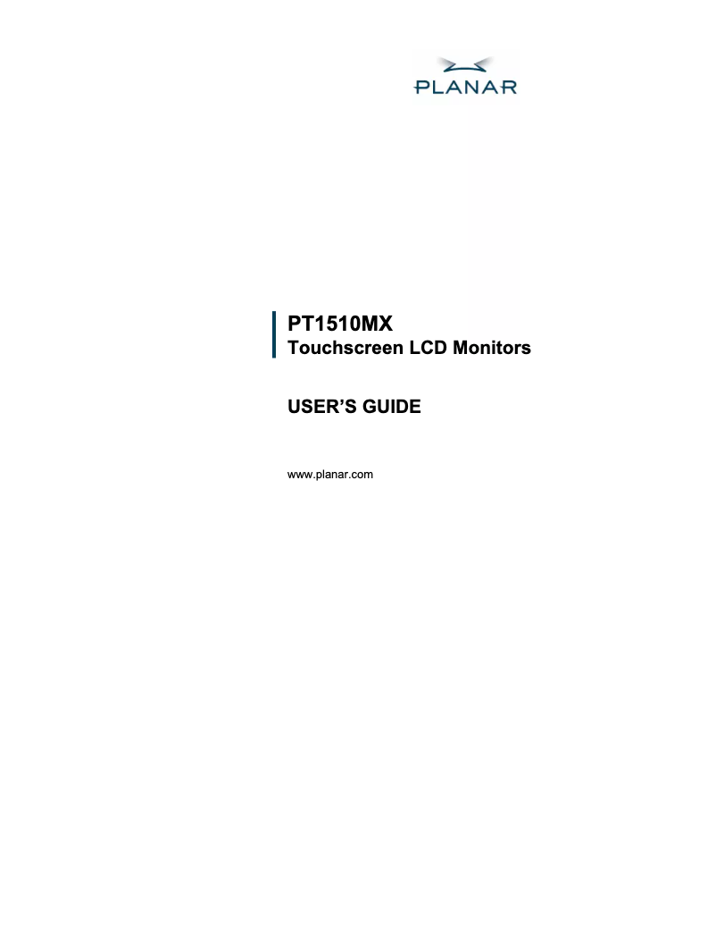 First page image of the manual for PT1510MX