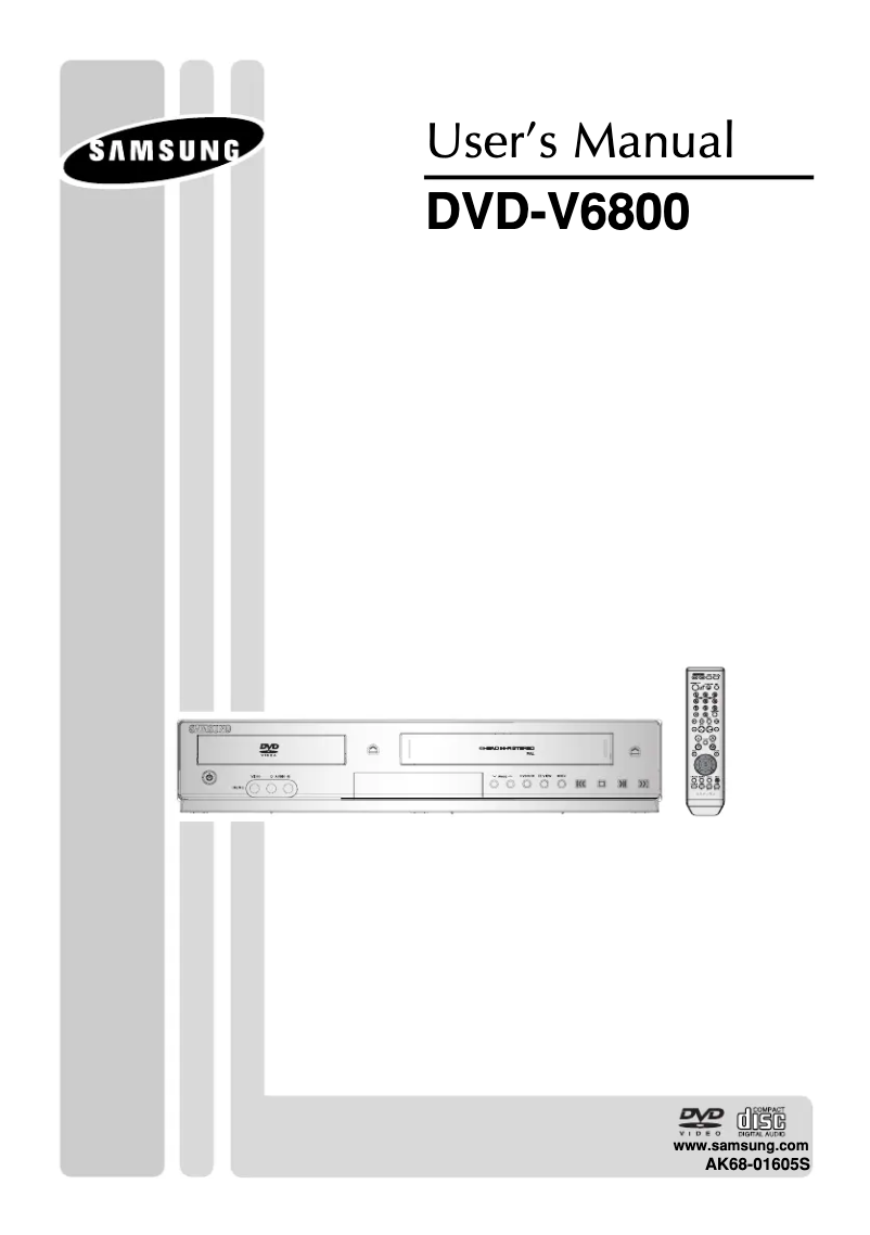 First page image of the manual for DVD-V6800