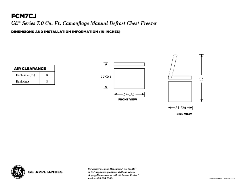 First page image of the manual for FCM7CJCD